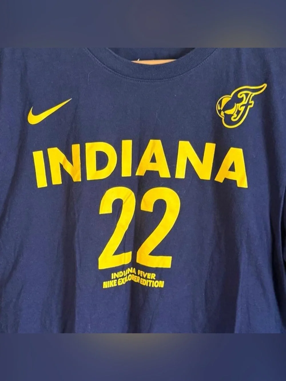 Nike Indiana Fever Caitlin Clark 22 Explorer Edition Navy T-Shirt Size Large